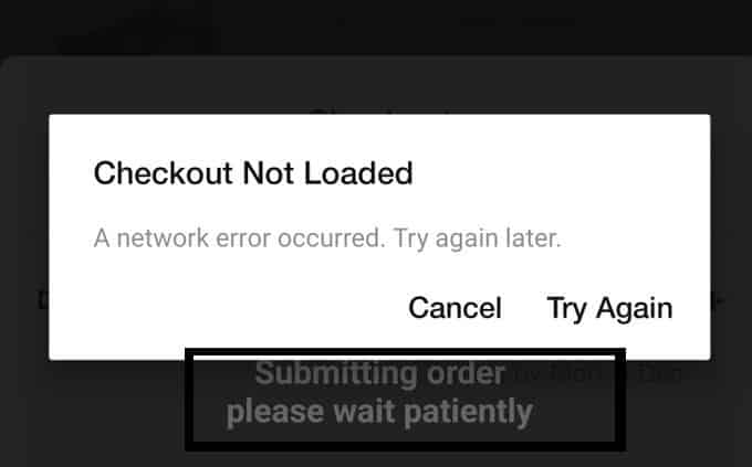 Nike Checkout Not loading