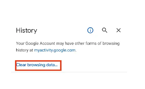 Clear browsing data on Chrome